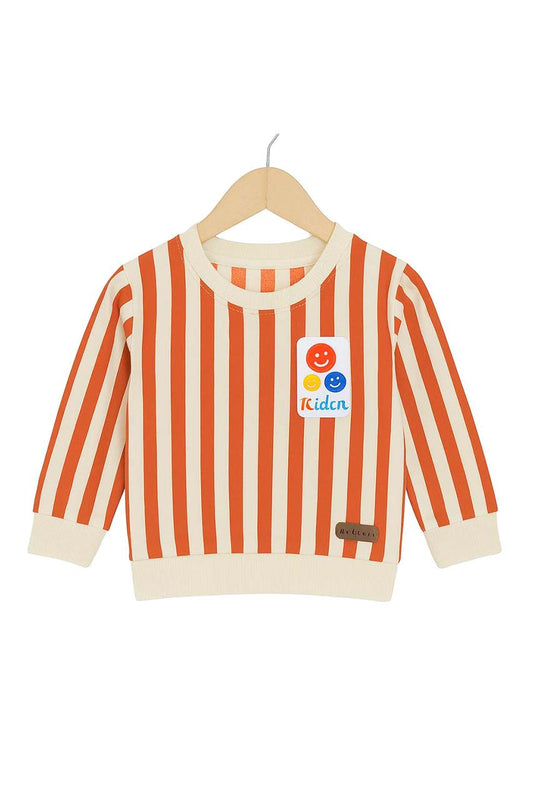 Kids Striped Printed Casual Sweatshirt