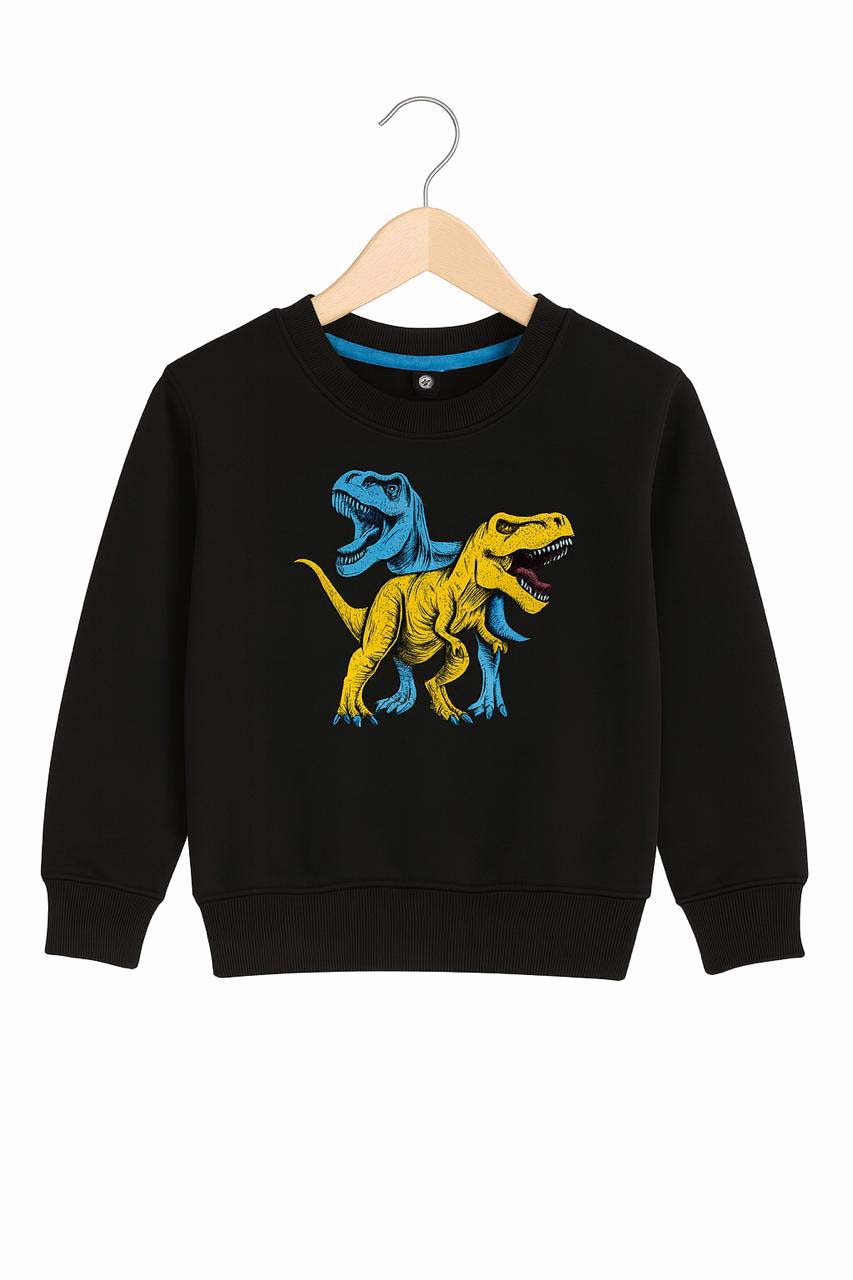 Kids Black Dinosaur Print Sweatshirt