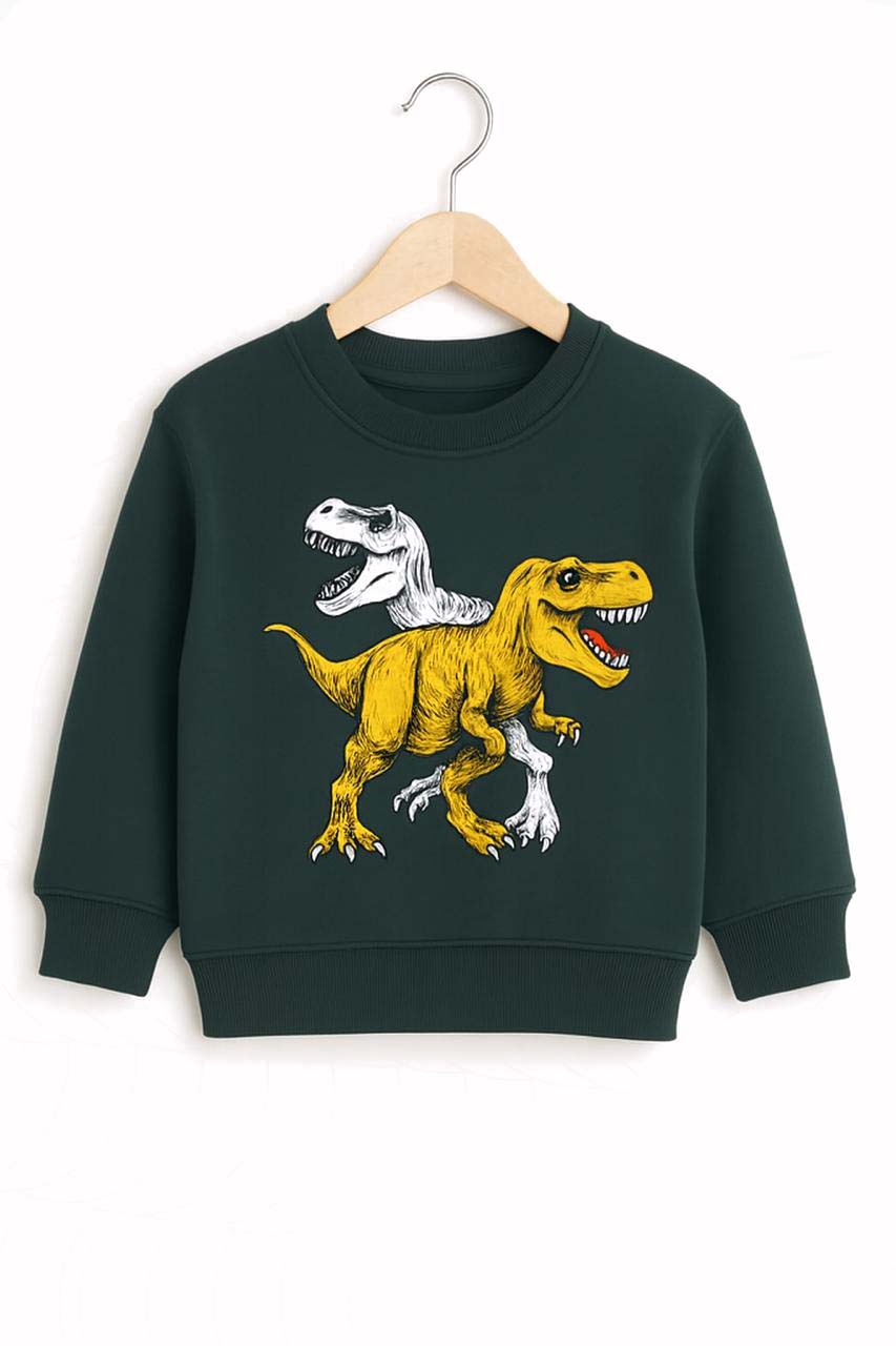 Kids Green Dinosaur Print Sweatshirt