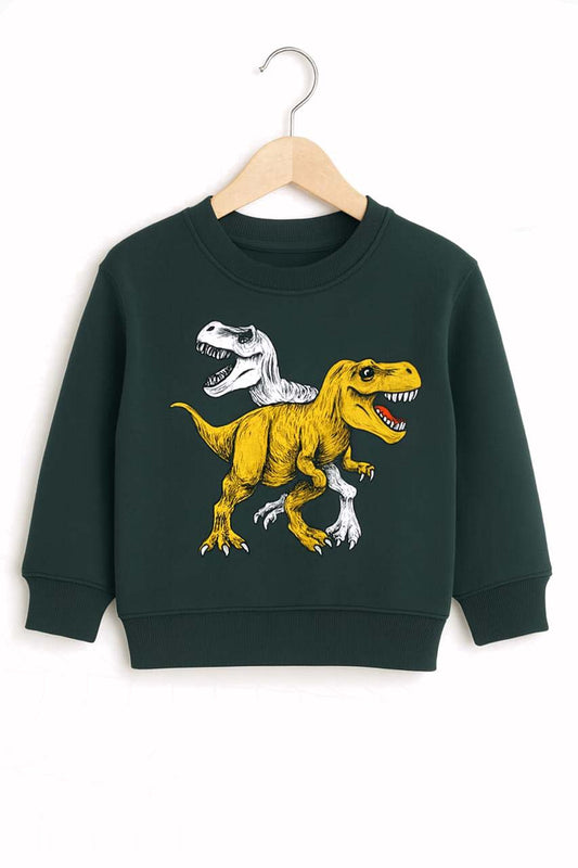 Kids Green Dinosaur Print Sweatshirt