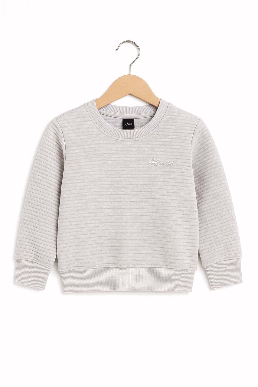 Kids Textured Basic Sweatshirt (Ribbed & Quilted Design)