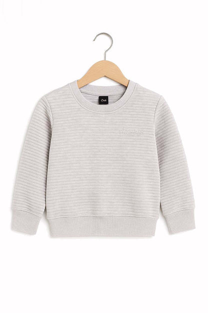 Kids Textured Basic Sweatshirt (Ribbed & Quilted Design)