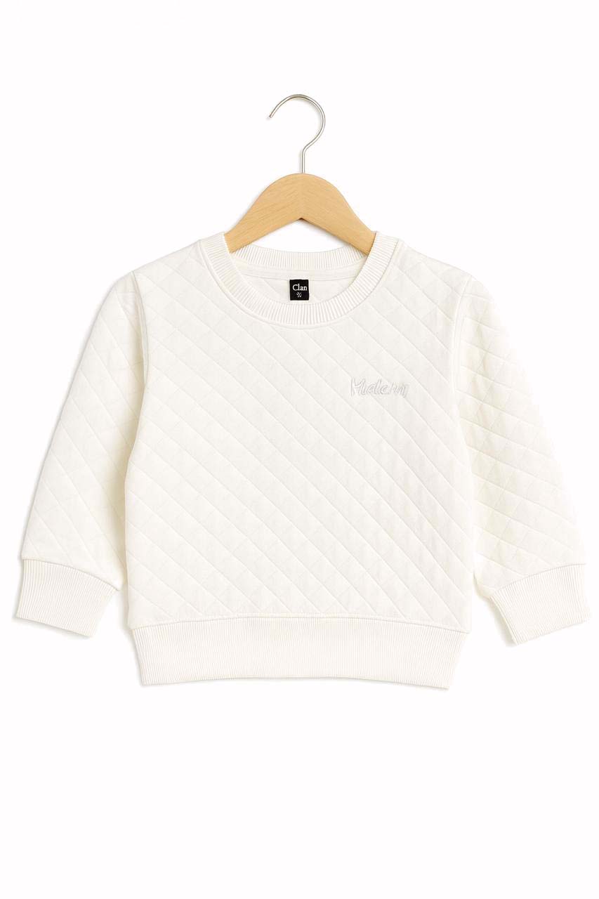 Kids Textured Basic Sweatshirt (Ribbed & Quilted Design)