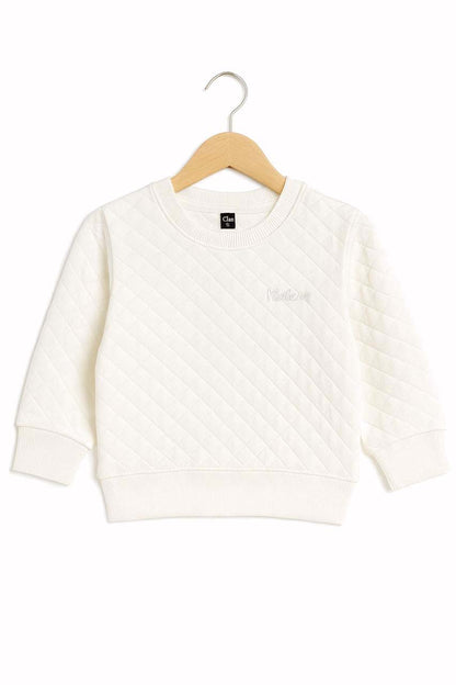Kids Textured Basic Sweatshirt (Ribbed & Quilted Design)