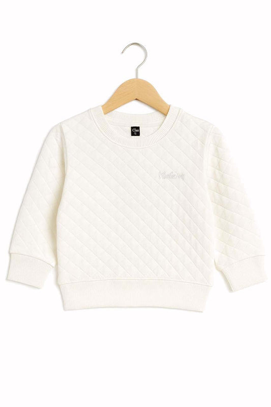 Kids Textured Basic Sweatshirt (Ribbed & Quilted Design)
