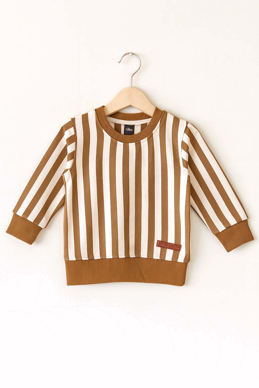 Kids Red Striped Sweatshirt (Red • Yellow • Blue)
