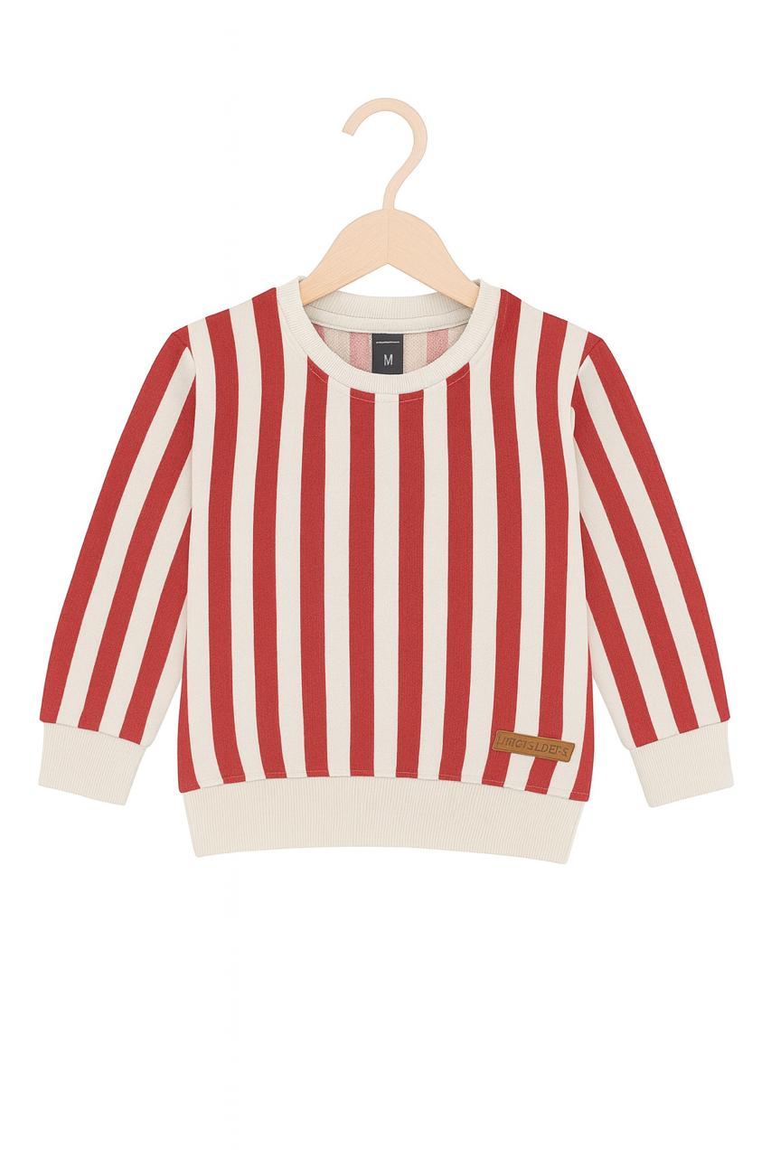 Kids Red Striped Sweatshirt (Red • Yellow • Blue)