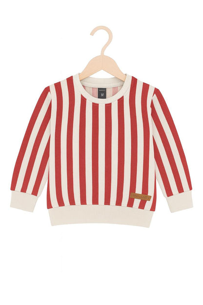 Kids Red Striped Sweatshirt (Red • Yellow • Blue)
