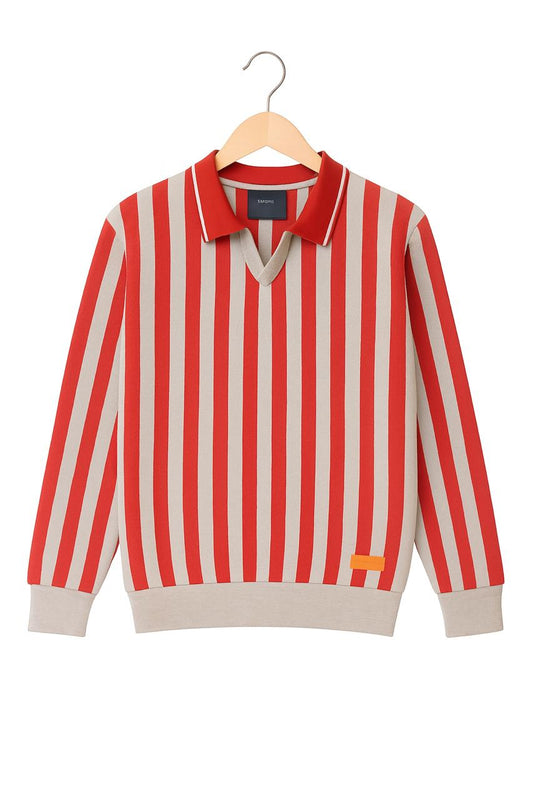 Kids Striped Collar Sweatshirt