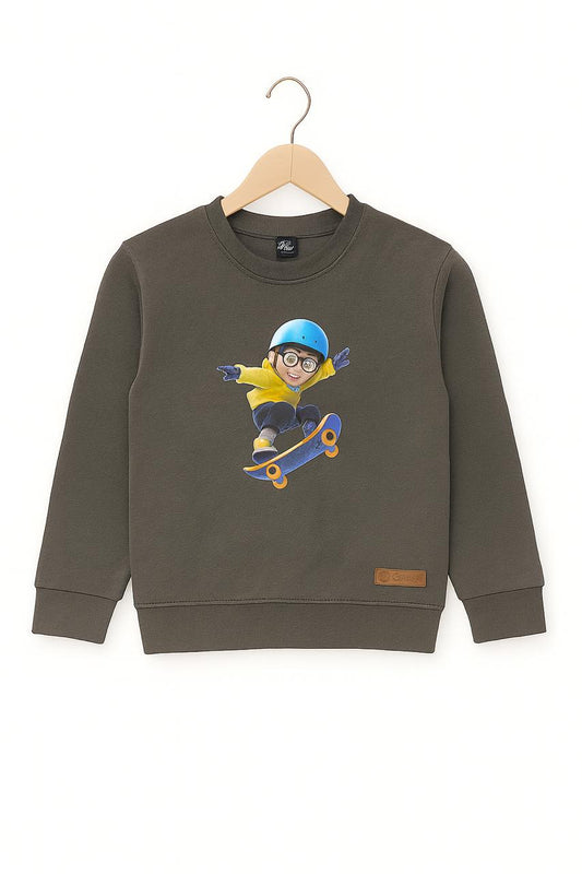 Kids Skateboard Rider Graphic Sweatshirt