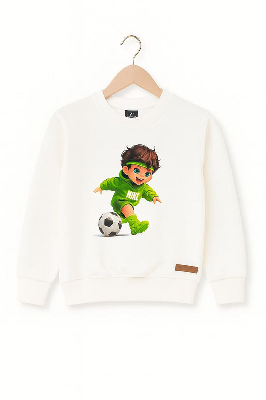 Kids Football Player Graphic Sweatshirt