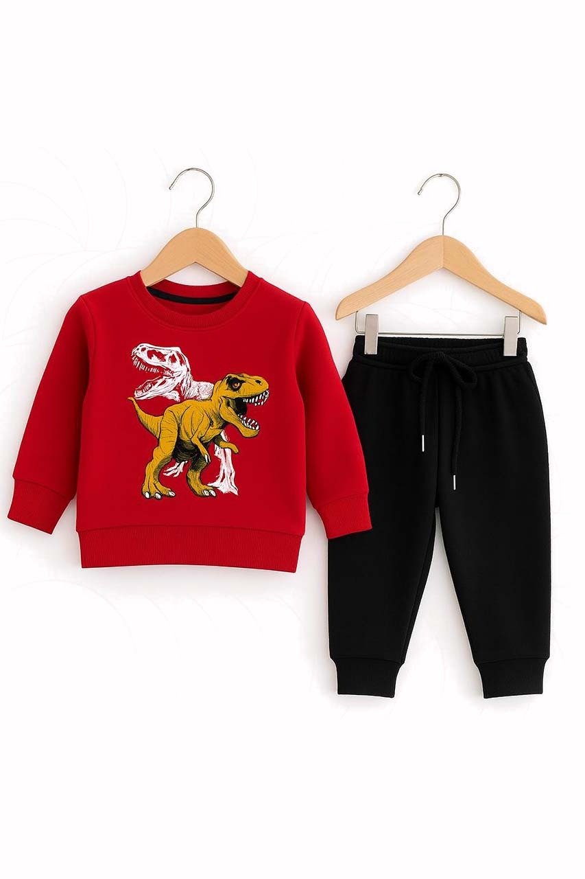 Kids Red Dinosaur Tracksuit