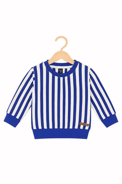 Kids Red Striped Sweatshirt (Red • Yellow • Blue)