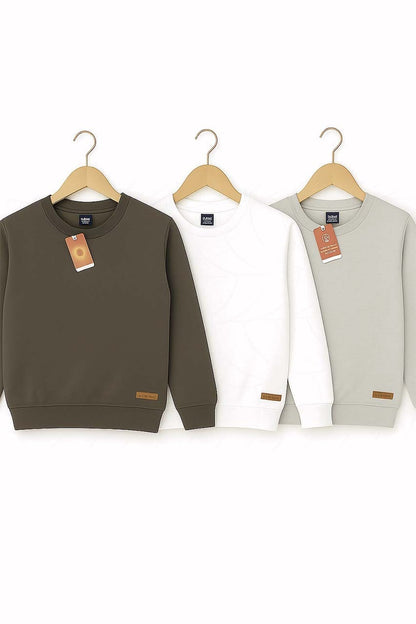 Kids Basic Solid Sweatshirt – 3 Color Pack