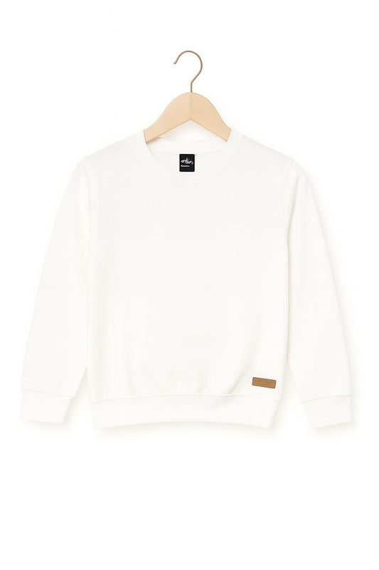 Kids Classic Plain White Sweatshirt